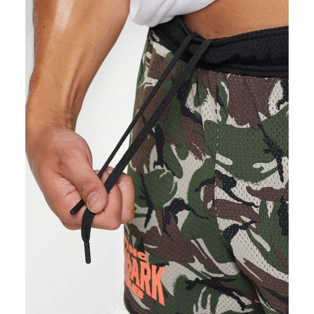 Gymshark Mens Lifting Club Printed Mesh 5" Shorts Camo Green Orange Size S - Picture 4 of 12